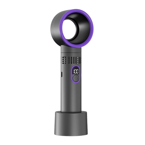Qholemyo Portable Bladeless Handheld Fan 100 Speeds Digital Display Quiet Powerful USB Rechargeable Cooling Fan