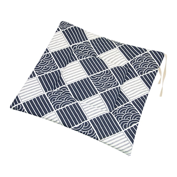 Qholemyo Printed Polyester Linen Rectangle Chair Cushion Japanese Style Household Thick Chair Cushion For Futon Flooring Soft Breathable For Home