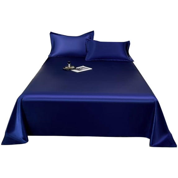 Qholemyo Queen Bed Sheet Set 3 Piece Luxurious Ice Silk Bed Sheets Soft Cool All Seasons Use