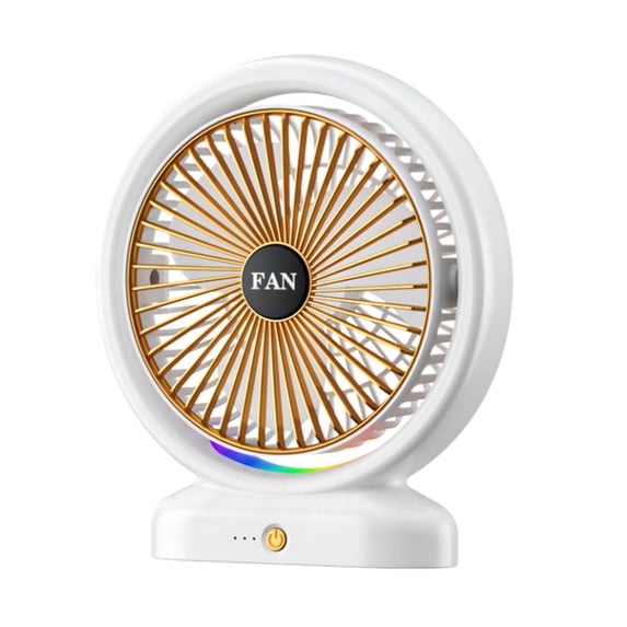 Qholemyo Quiet Rechargeable Mini Desk Fan 3 Speed Portable USB Cooling Fan With LED Light For Home Office Travel Camping