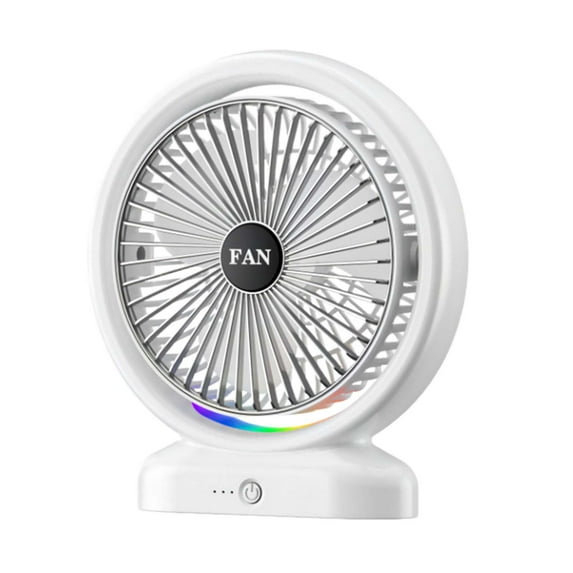 Qholemyo Quiet Rechargeable Mini Desk Fan 3 Speed Portable USB Cooling Fan With LED Light For Home Office Travel Camping