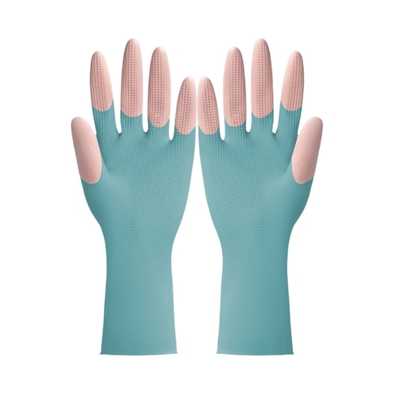 Qholemyo Reusable Non Slip Natural Rubber Cleaning Gloves Dishwashing Gloves Kitchen Home Cleaning Gloves For Parents Household Cleaning Gloves