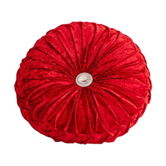 Qholemyo Round Ice Flower Velvet Wheel Design Pillow - Suitable for Bedside, Sofa, Window & Futon, Doubles as Pumpkin Themed Throw Pillow for Fall Decor