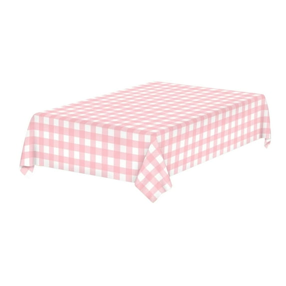Qholemyo All Round Protection Stylish Convenient Thickened 54 X 108in Plaid Disposable Plastic Waterproof Oilproof Tablecloth 7 Colors dining table placemats kitchen table mats