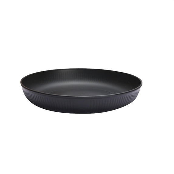 Qholemyo Round Straw Household Vertical Pattern Spaghetti Dinner Fruit Snack Dessert Serving Tray Food Platter