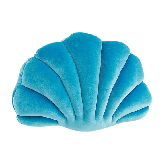 Qholemyo Seashell Shaped Throw Pillow Soft Velvet Decorative Pillow With Insert Beach Theme For Couch Bed