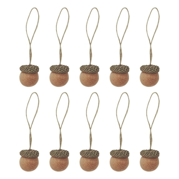 Qholemyo Set Of 10 Felted Acorns With Natural Cap Thanksgiving Ornaments Felted Wool Acorns Natural Wool Felted Ornaments For Fall Christmas artificial plants faux plants indoor fall floral stems