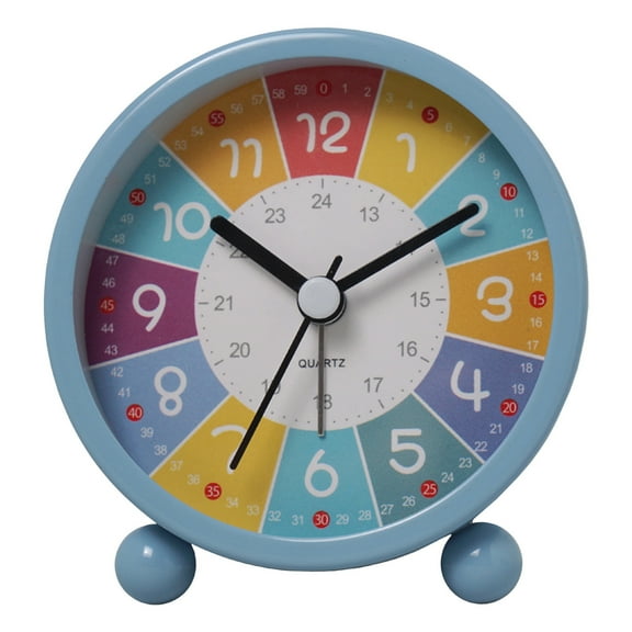Qholemyo Silent Non Ticking Analog Quartz Alarm Clock Kids Learning Desk Clock Clocks For Bedroom Home Decor For Children