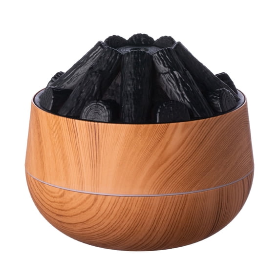 Qholemyo Small Humidifier Desktop Humidifier Charcoal Shaped Mini Silent Usb Flame Cool Mist Device For Home Office Bedroom