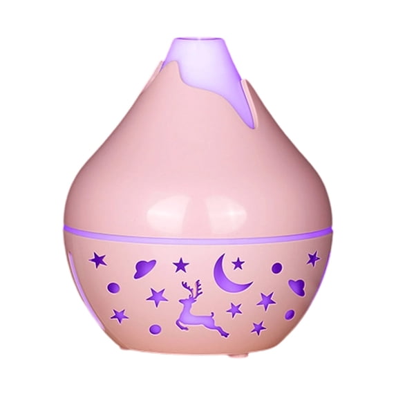 Qholemyo Small Humidifier Wood Grain Usb Powered Color Changing Aroma Diffuser Silent Night Light Cool Mist Desktop Device Home Goods