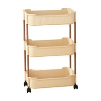 Qholemyo Small Trolley Rack Bedroom Storage Multi-layer With Snack Containers Bathroom Living Room Mobile Floor Snacks Storage