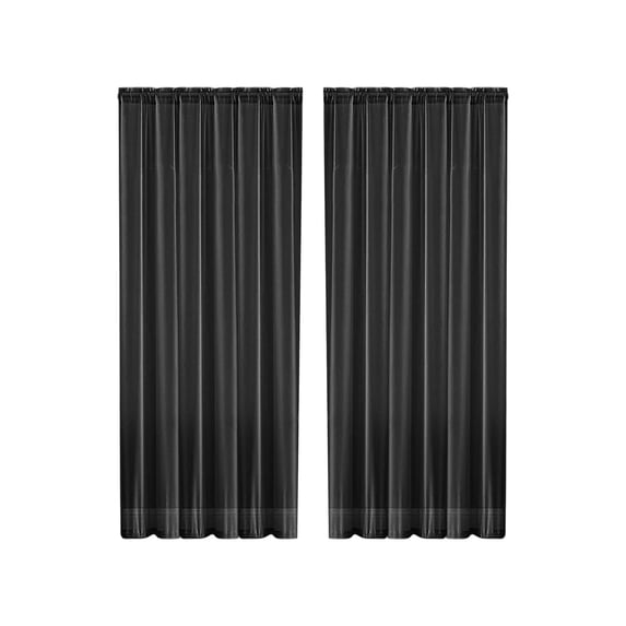 Qholemyo Solid Color Double String Polyester Semi Sheer Curtains Rod Pocket Style Light Filtering Sheer Curtains For Living Room Bedroom Home
