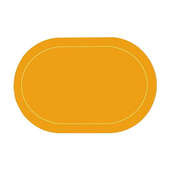 Qholemyo Solid Color Leather Western Dining Mat Oilproof Dining Table Mat Hotel Home Dining Mat Non Slip Bowl Mat Oval Insulation Mat table mats dinner placemats