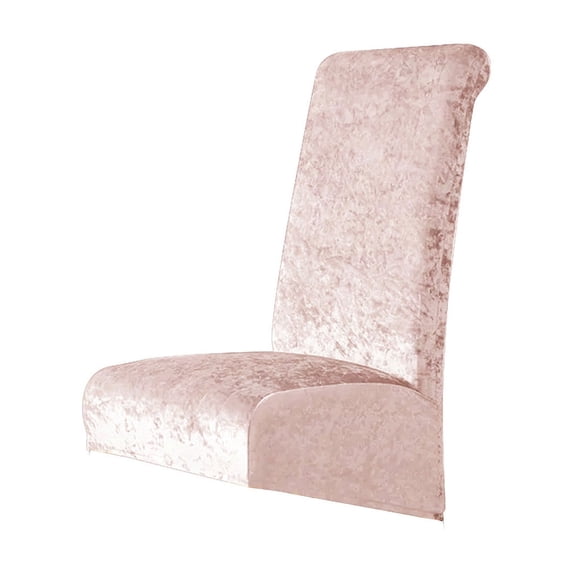 Qholemyo Solid Color Velvet Stretch Chair Covers All Inclusive Large Slant High Back Dining Chair Slipcovers Home Hotel Dirtproof Seat Covers