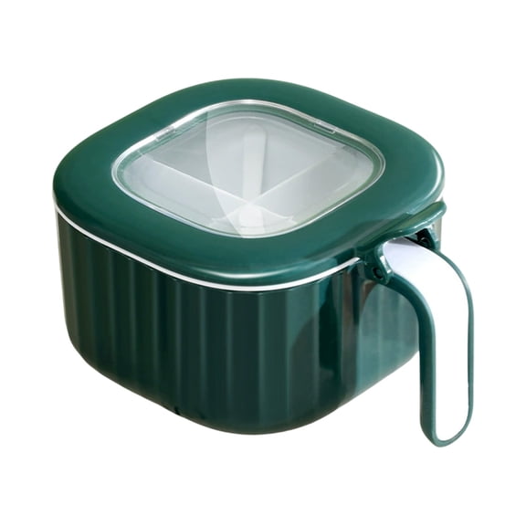 Qholemyo Standing Lid Glass Spice Shaker Household Kitchen Seasoning Jar Oil Pot MSG Box With Spoon Kitchen Storage Containers