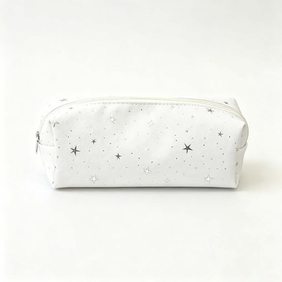 Qholemyo Star Pattern Canvas Zipper Pencil Case Supplies Office Supplies Durable Large Capacity Aesthetic Pencil Pouch For Travel Daily Use