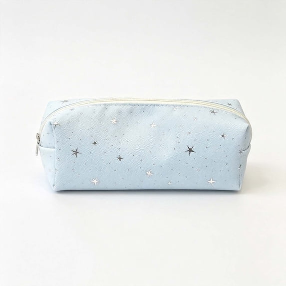 Qholemyo Star Pattern Canvas Zipper Pencil Case Supplies Office Supplies Durable Large Capacity Aesthetic Pencil Pouch For Travel Daily Use