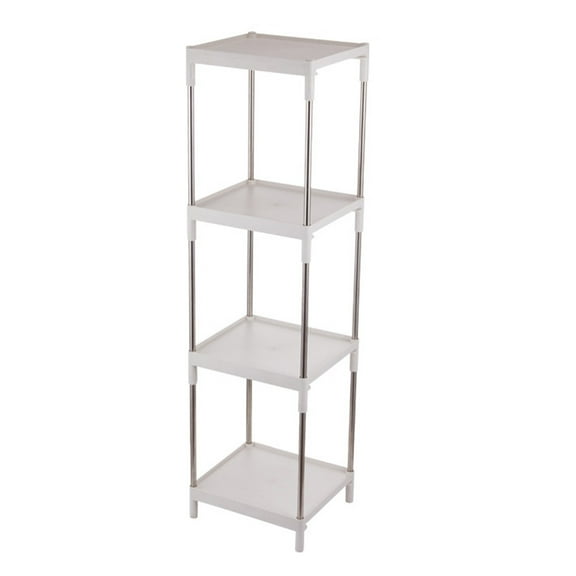 Qholemyo Storage Cart 4 Tier Shelving Unit Utility Cart with Storage for Laundry Room Organization Storage Rack For Kitchen Bathroom Laundry Narrow Places