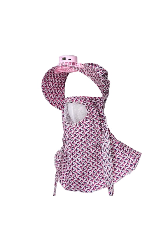 Summer Solar Fan Hat Windproof Face Shield Sun Hat For Cycling Travel Outdoor Working