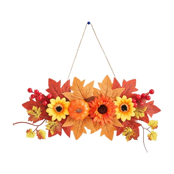Qholemyo Sunflower Pumpkin Maple Leaf Fabric Wall Hanging Fall Decor Halloween Decor Door Entrance Wall Decor For Home Party Layout