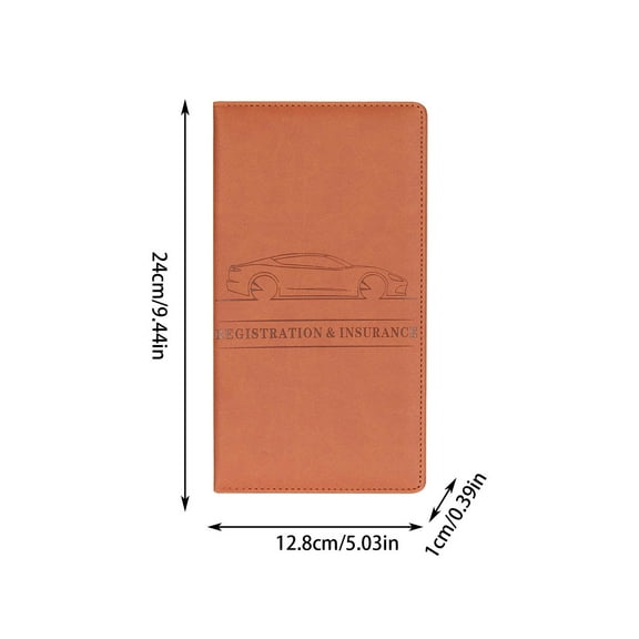 Qholemyo Synthetic Leather File Organizer Clip Car Registration Insurance Card Protection Clip Business Card ID Drivers License Storage Folder Document Bag