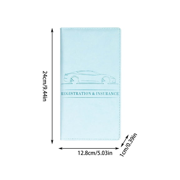 Qholemyo Synthetic Leather File Organizer Clip Car Registration Insurance Card Protection Clip Business Card ID Drivers License Storage Folder Document Bag