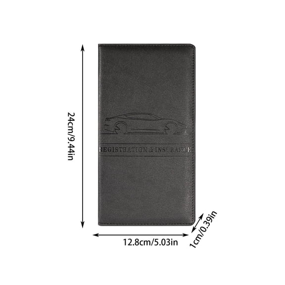 Qholemyo Synthetic Leather File Organizer Clip Car Registration Insurance Card Protection Clip Business Card ID Drivers License Storage Folder Document Bag