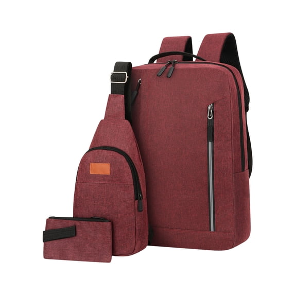 Qholemyo Three-piece USB Charging Laptop Backpack Multi Functional Work Backpack For Men Students College Essentials Large Capacity Book Bags