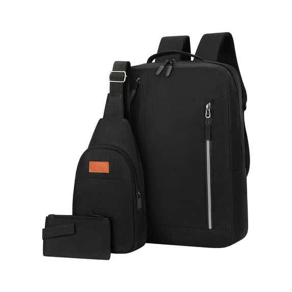Qholemyo Three-piece USB Charging Laptop Backpack Multi Functional Work Backpack For Men Students College Essentials Large Capacity Book Bags