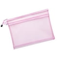 thumbnail image 1 of Qholemyo Transparent Double Layer Mesh File Organizer Bag Zipper Student Test Paper Storage Pen Bag Information Document Folder Office Folders, 1 of 4