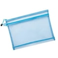 thumbnail image 1 of Qholemyo Transparent Double Layer Mesh File Organizer Bag Zipper Student Test Paper Storage Pen Bag Information Document Folder Office Folders, 1 of 4