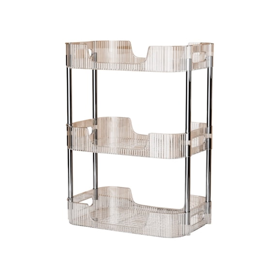 Qholemyo Transparent Plastic Cosmetics Organizer - Bathroom Vanity Storage for Skincare, Perfume & Desktop