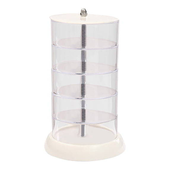 Qholemyo Transparent Rotating Multi-layer Jewelry Storage Box Ring Earring Hair Clip Hair Ring Box, jewelry storage organizer, necklace holder