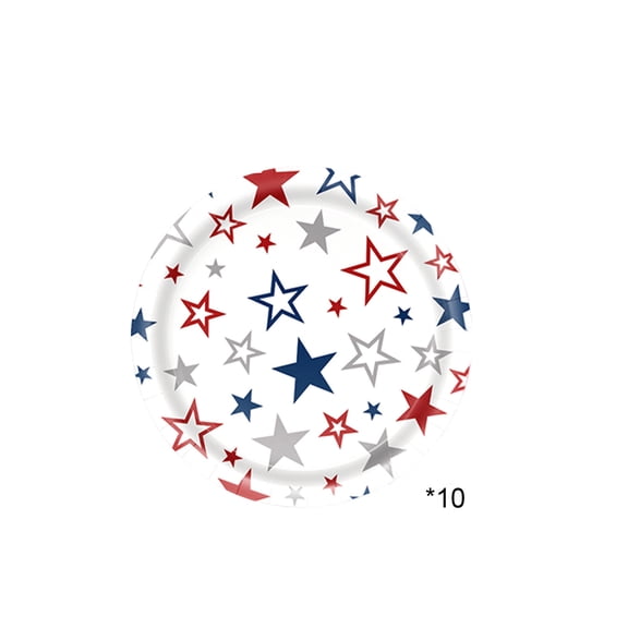 Qholemyo USA Flag Patriotic Paper Plates Set For Veterans Day Election Events And Independence Day Party Table Decor