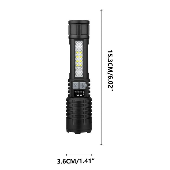 Qholemyo Upgraded Rechargeable Digital Display Strong Light Hand Grip Multi Functional Outdoor Telescopic Flashlight with rechargeable flashlight powerful flashlight handheld flashlights