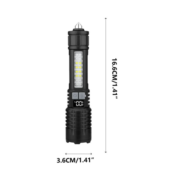 Qholemyo Upgraded Rechargeable Digital Display Strong Light Hand Grip Multi Functional Outdoor Telescopic Flashlight with rechargeable flashlight powerful flashlight handheld flashlights