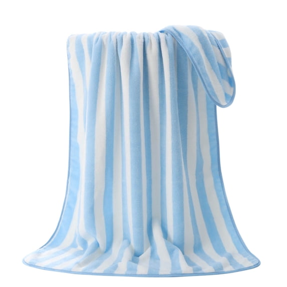 Qholemyo Velvet Bath Towel For Adult Daily Use At Home Absorbent Dry Hair Towel That Does Not Shed Hair Beach Towel Strip Patterned Bath Towel Cotton Bath Towels