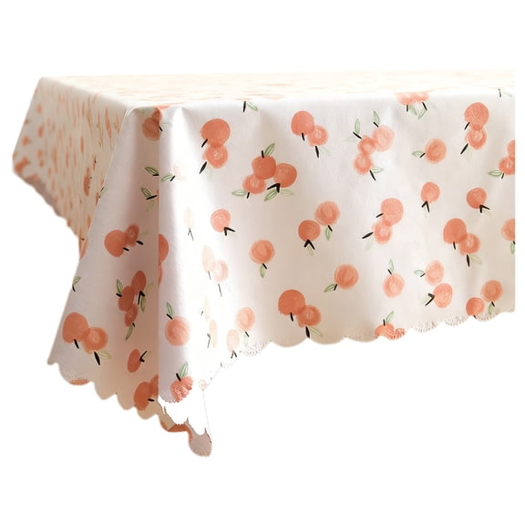 Qholemyo Vintage Floral PVC Tablecloth Waterproof Plastic Table Cover With Lace Patterns For Kitchen And Dining Table