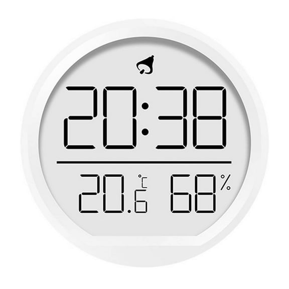 Qholemyo Wall Mounted Digital Alarm Clock Indoor Temp Humidity Meter Kitchen Clock Clocks For Living Room Home Decor