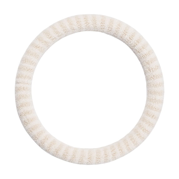 Qholemyo Warm Antis-freezes Lamb Wool Striped Steering Wheel Cover Women Car Accessories Car Decorations Interior Anti-slip Wear-resistants Car Steering Wheel Cover