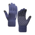 thumbnail image 1 of Qholemyo Warm Full Finger Winter Knit Fleece Lined Upgraded Touchscreen Non Slip Gloves For Men Women Thermal Winter Gloves Holiday Gift, 1 of 4