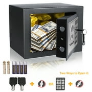 Qhomic 0.28 Cubic Feet Digital Electronic Security Safe Box Fireproof Wall-Anchoring Safe Deposit Box for Money Jewelry Cash Batteries