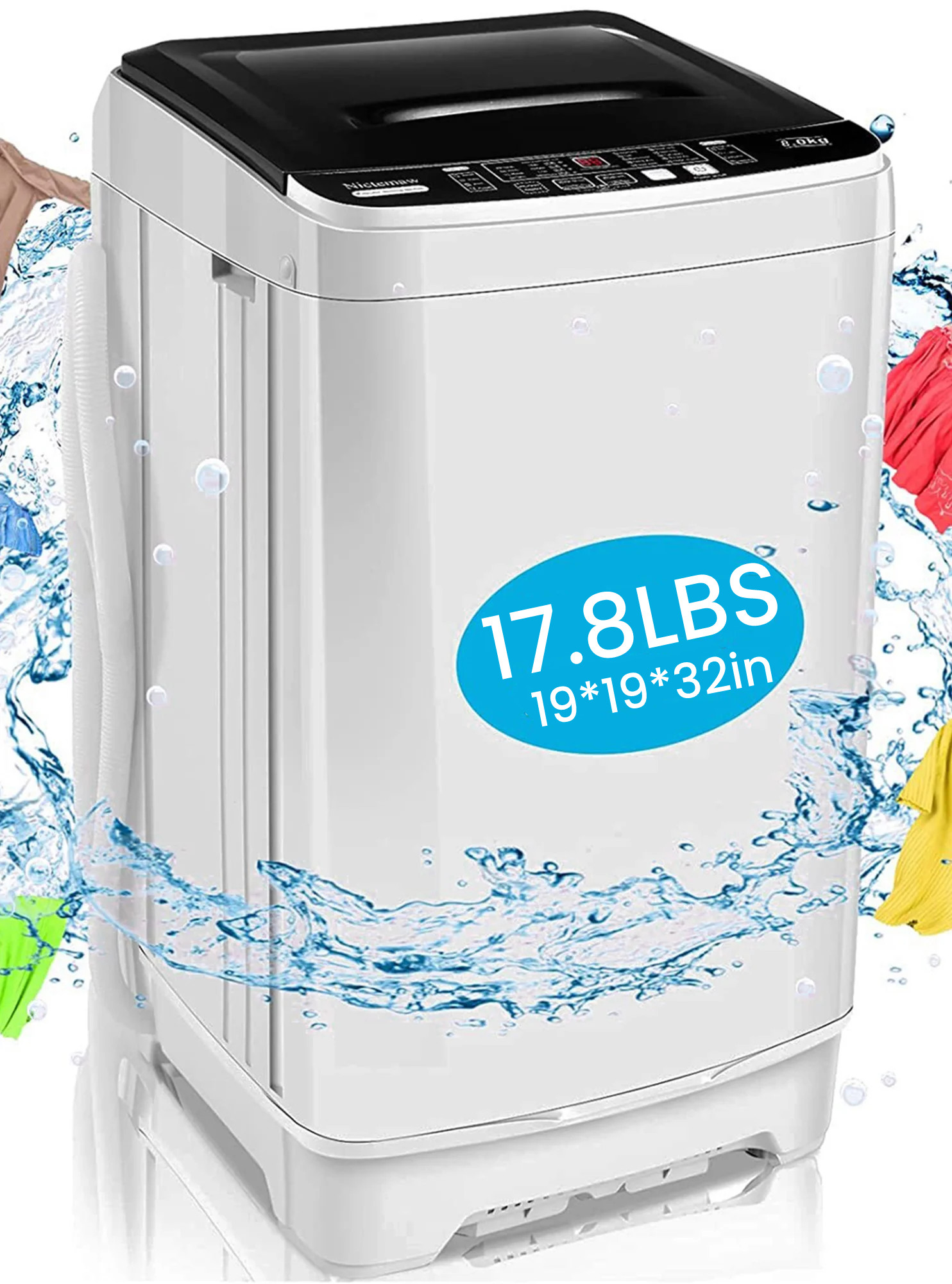 Compact Washing Machine, KAPAS Fully Automatic 2in1 Washer & Dryer