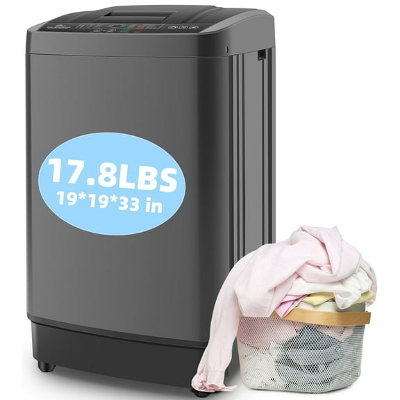 Veeboto 17.8LBS Portable Washing Machine, Fully Automatic Compact Washer, 10 Wash Programs Washer with Drain Pump, Faucet Adapter, Ideal for Apartments, Home, Dorm