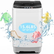 Adnoom Portable Washing Machine, 15.6lbs Capacity Fully Automatic Compact Washer with Drain Pump, LED Display, Compact Washing Machine Quiet and Energy Efficient