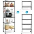thumbnail image 1 of Qhomic 6-Tiers Heavy Duty Clothing Garment Racks with 5 Adjustable Height Storage Shelves,Rolling Clothing Racks on Wheels, Wire Shelving Unit (Black), 1 of 6