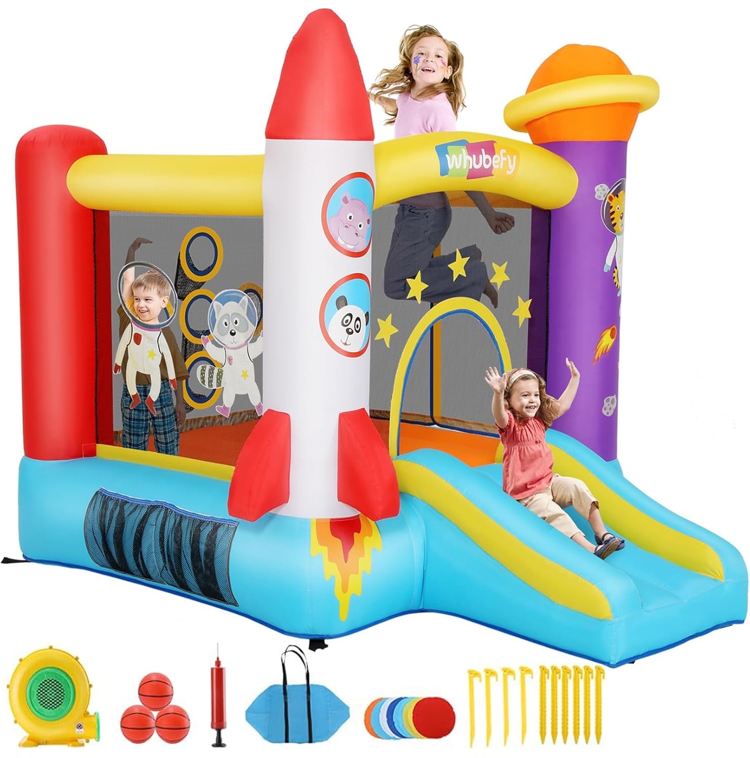 Qhomic Bounce House, Aerospace Rocket's Indoor Outdoor Inflatable ...
