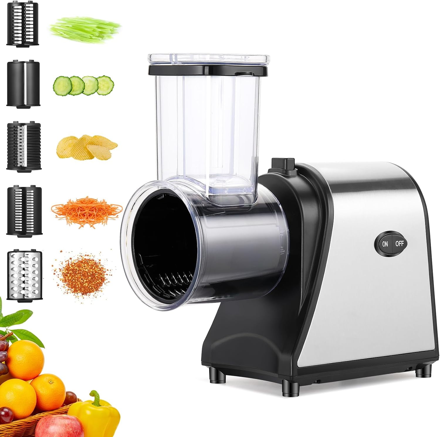 Electric Cheese Grater, Cheese Grater Electric, One-Touch Control Electric  Grater Machine for Vegetable, Fruits, Potato, Electric Cheese Shredder