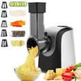 thumbnail image 1 of Qhomic Electric Cheese Grater,5 in-1 Professional Electric Vegetable Slicer Rotary Electric Gratersr/Salad/Chopper/Shooter with One-Touch Control with 5 Free Attachments,150W, 1 of 10