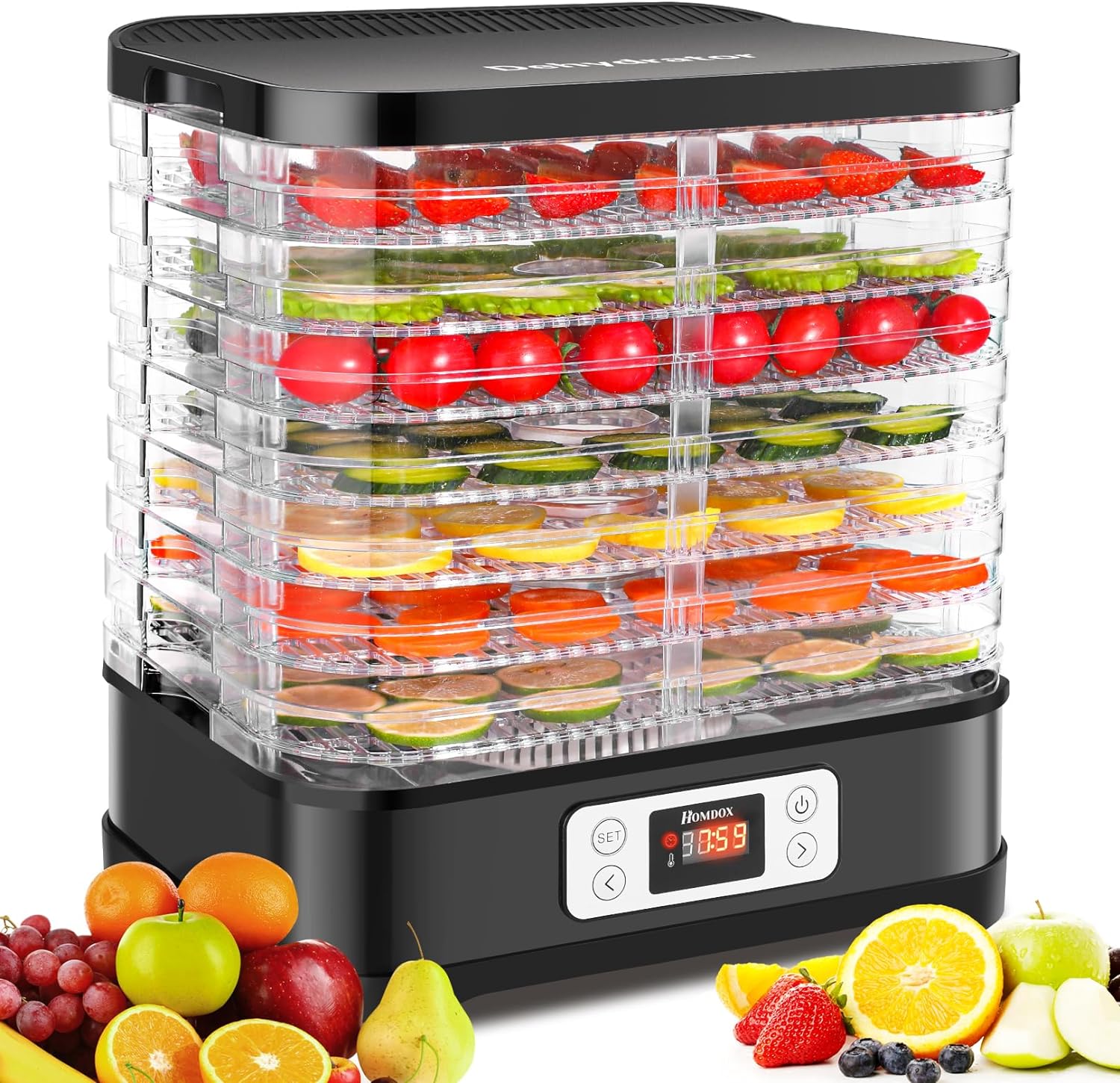 NutriChef Electric Countertop Food Dehydrator, Large Capacity Food